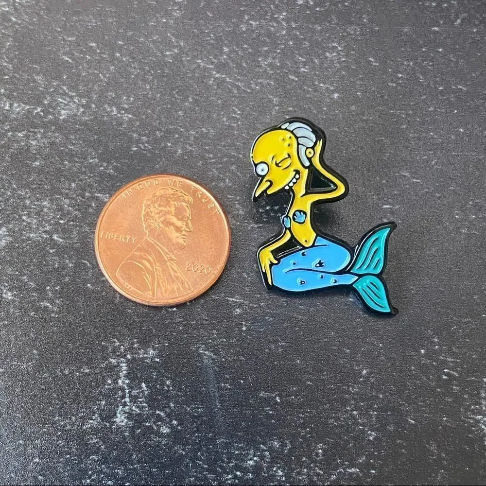 Mermaid Mr. Burns Simpsons Enamel Pin/ Brooch